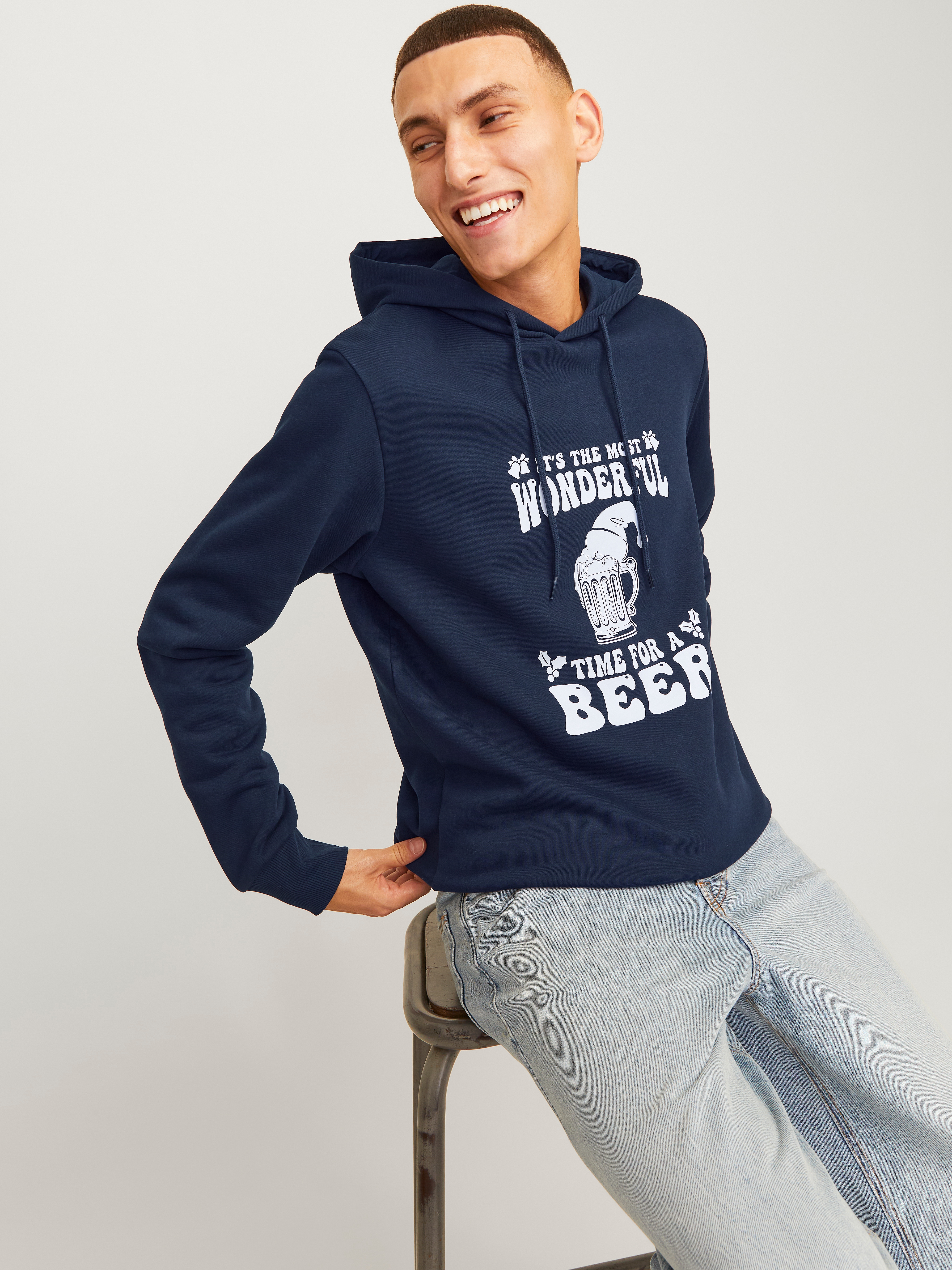 Jack & Jones Kapuzensweatshirt JJXMAS ONE COLOR FUNNY SWEAT HOOD günstig online kaufen