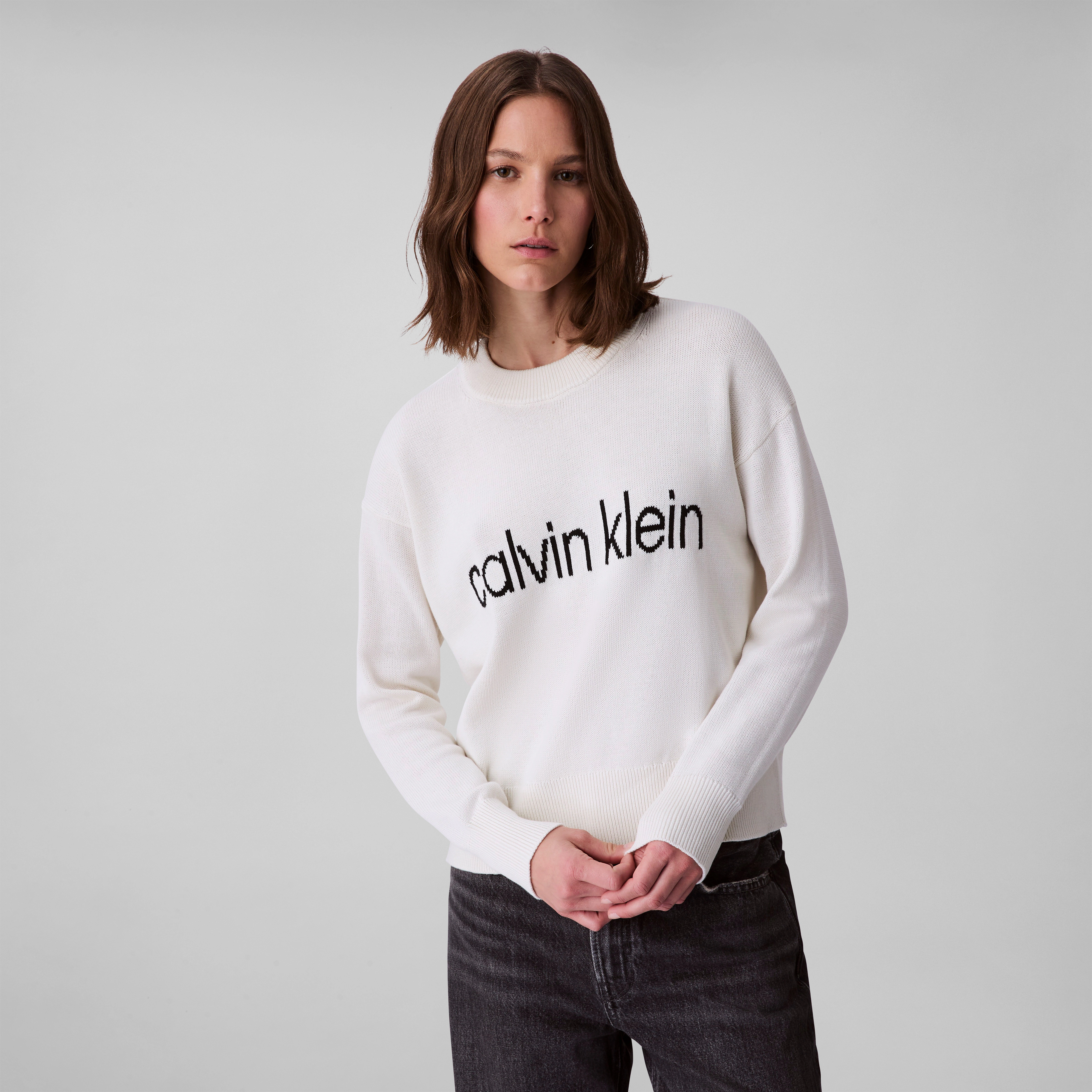 Calvin Klein Jeans Strickpullover "Cotton Graphic Pullover", Mit Rundhalsau günstig online kaufen
