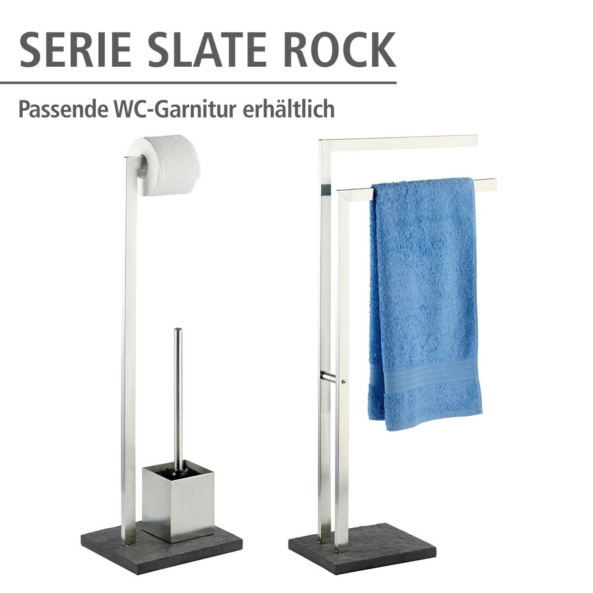 WENKO WC-Garnitur "Slate Rock", aus Edelstahl-Polyresin (Kunststein), Edels günstig online kaufen