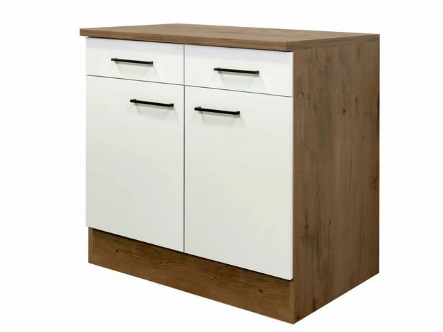 Flex-Well Unterschrank Küchenunterschrank - 80 cm breit - Magnolia Matt Lan günstig online kaufen