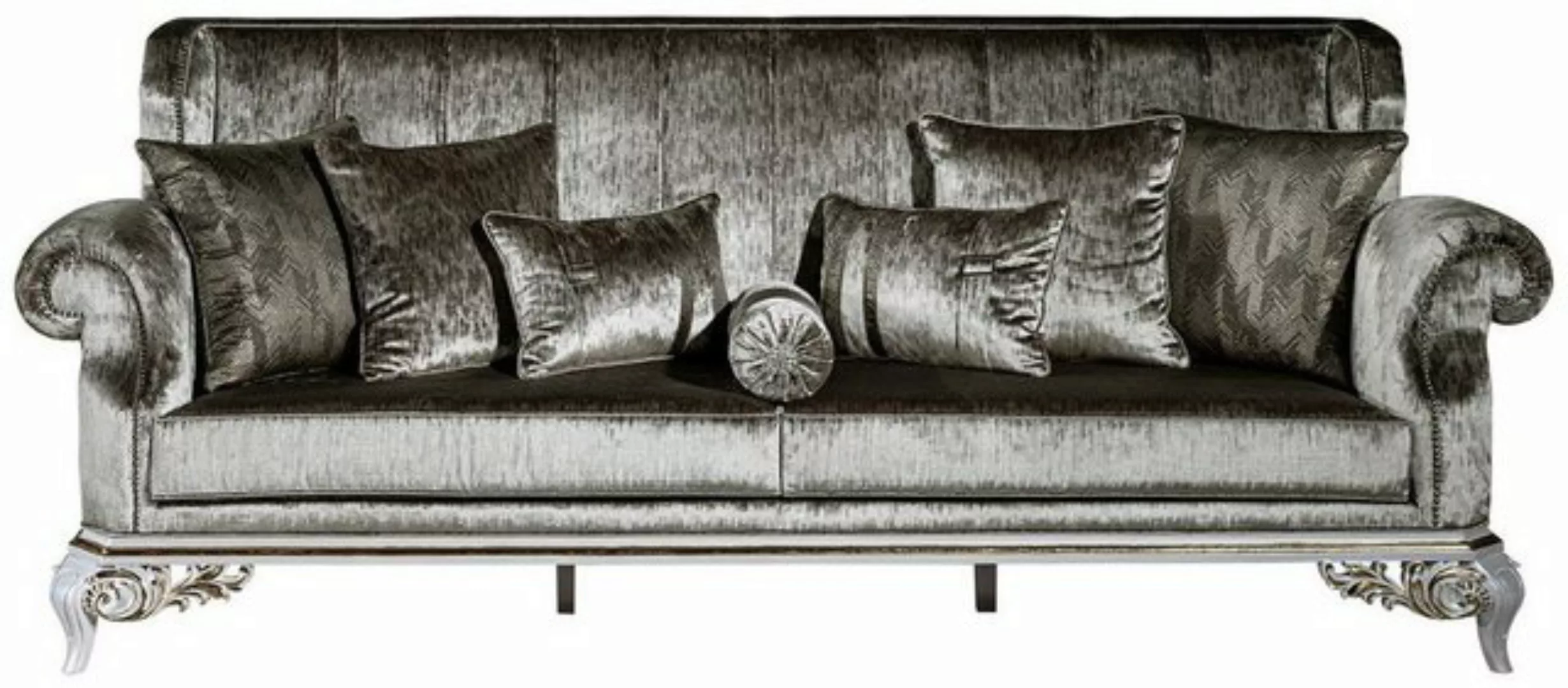 Casa Padrino Sofa Luxus Barock Sofa Grün / Weiß / Gold 230 x 85 x H. 104 cm günstig online kaufen