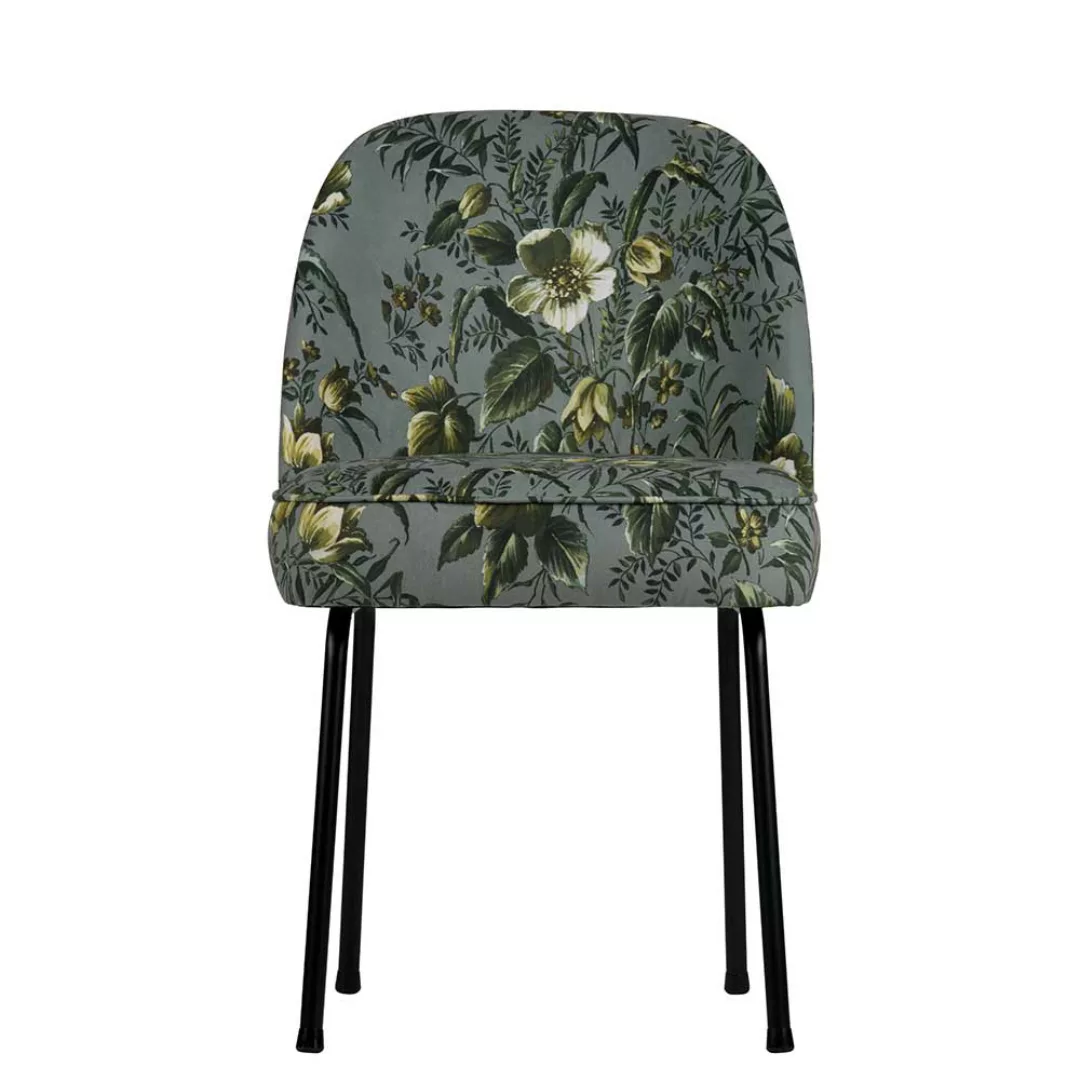 Samt Esstisch Stühle im Retrostil Mohnblumen Motiven (2er Set) günstig online kaufen