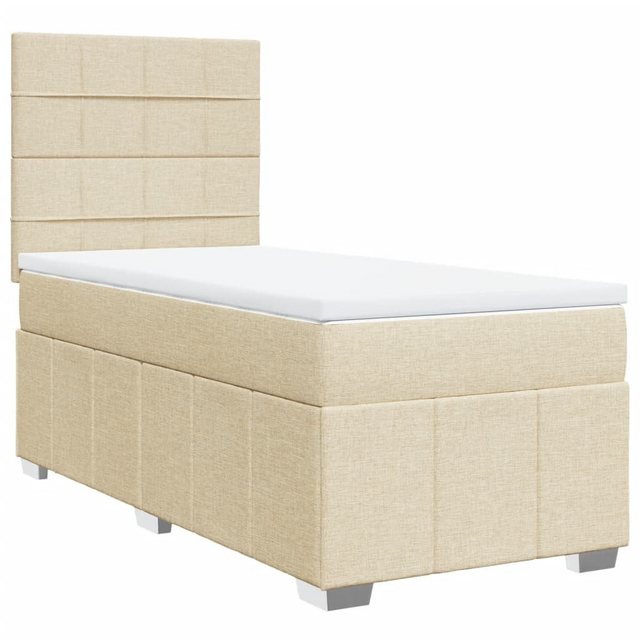 vidaXL Bett Boxspringbett mit Matratze Creme 90x200 cm Stoff günstig online kaufen