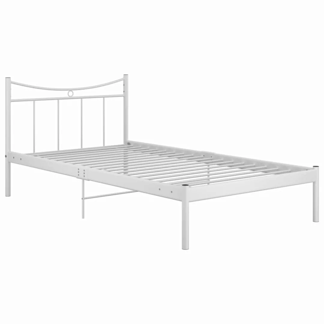 Bettgestell Weiß Metall 100x200 Cm günstig online kaufen