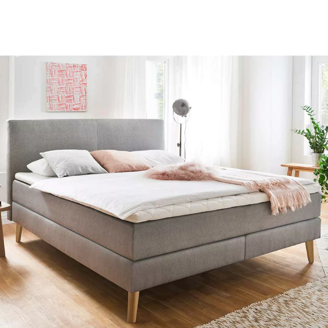 Boxspringbett in Taupe Webstoff 180x200 cm günstig online kaufen