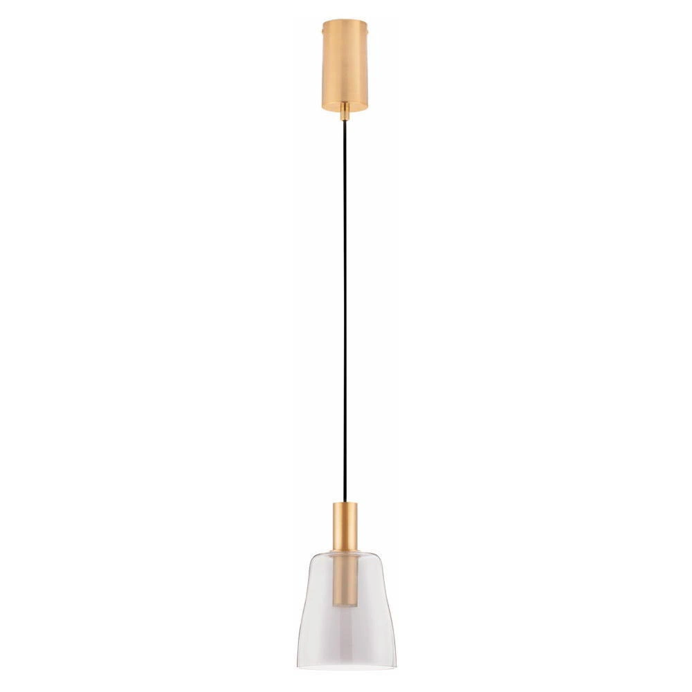 LED Pendelleuchte Imatia in Schwarz-transparent und Gold 7W 192lm 145mm günstig online kaufen