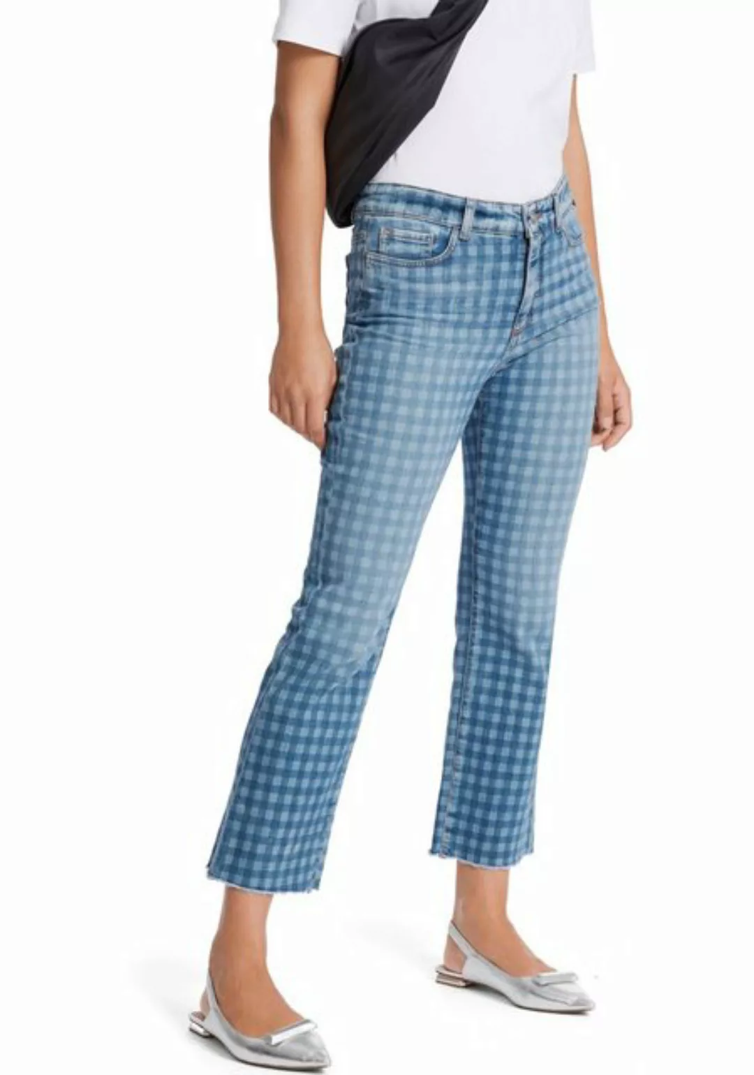 Marc Cain 7/8-Jeans "Pants Flower Vichy" Premium Damenmode mit Karomuster günstig online kaufen