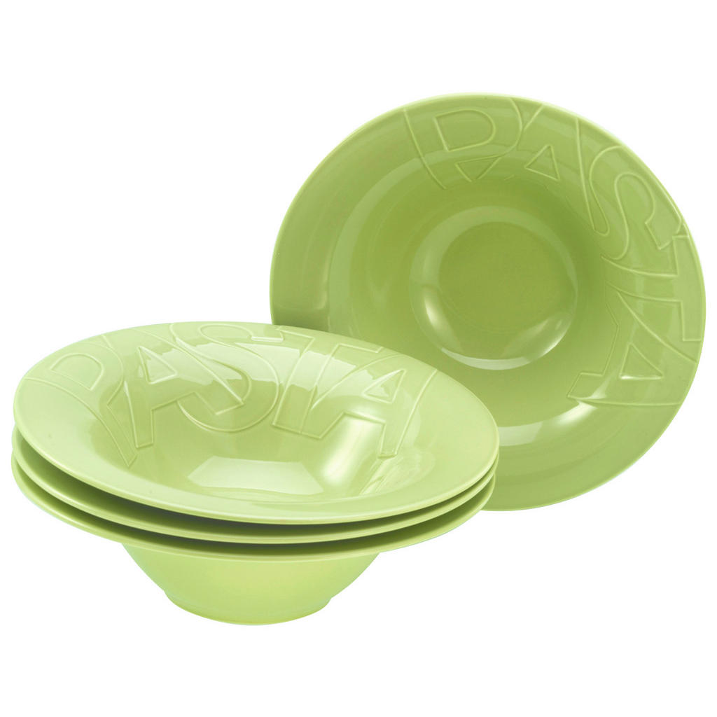 CreaTable Pastateller-Set Gourmet grün Porzellan D: ca. 27 cm günstig online kaufen