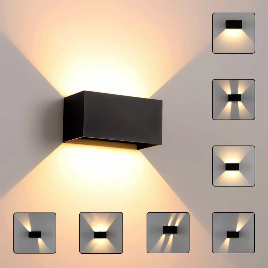 LETGOSPT Wandleuchte LED Wandlampe Innen/Außen Aluminium günstig online kaufen