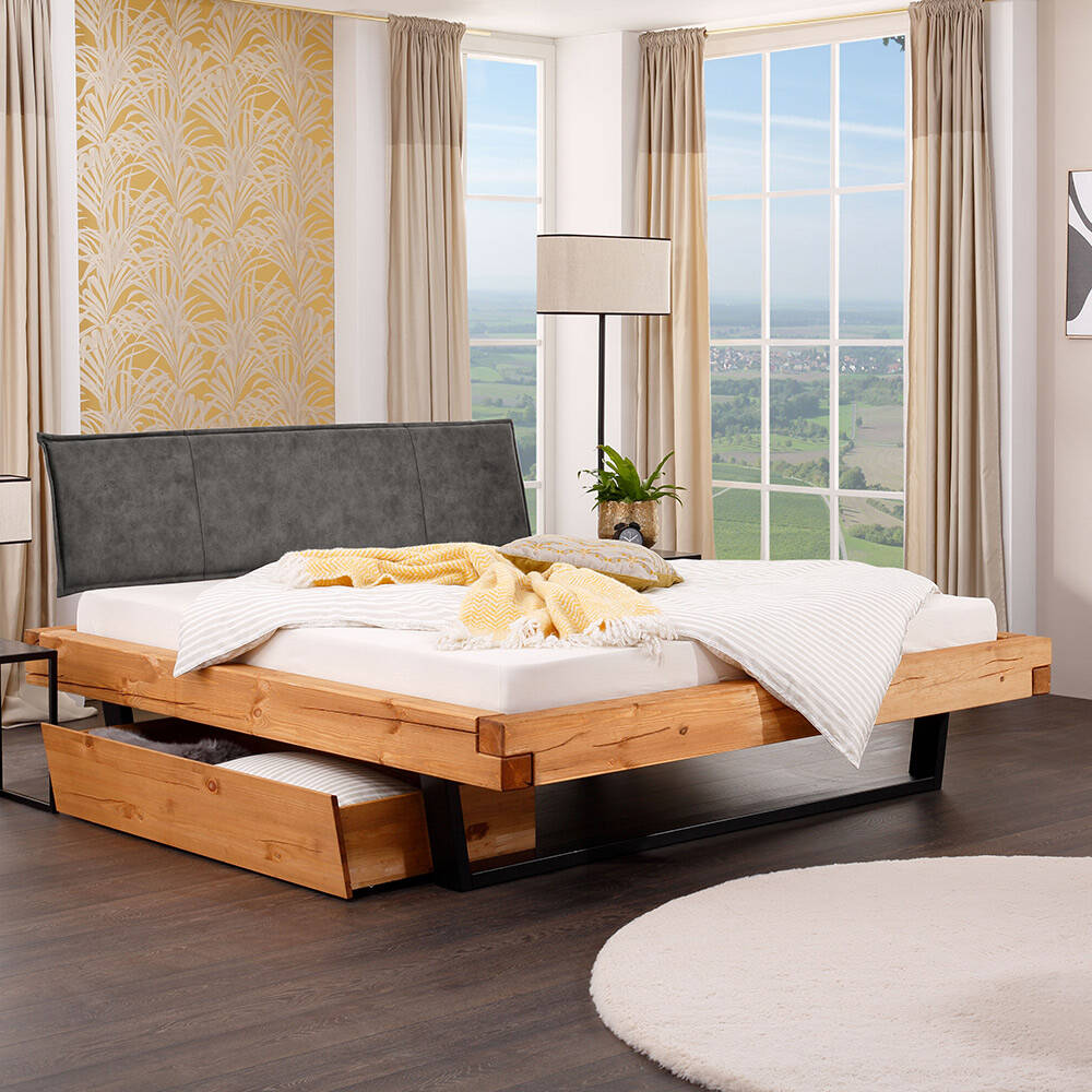 Schlafzimmer Set 3-teilig mit Massivholzbett 180x200cm, Kiefer massiv eiche günstig online kaufen