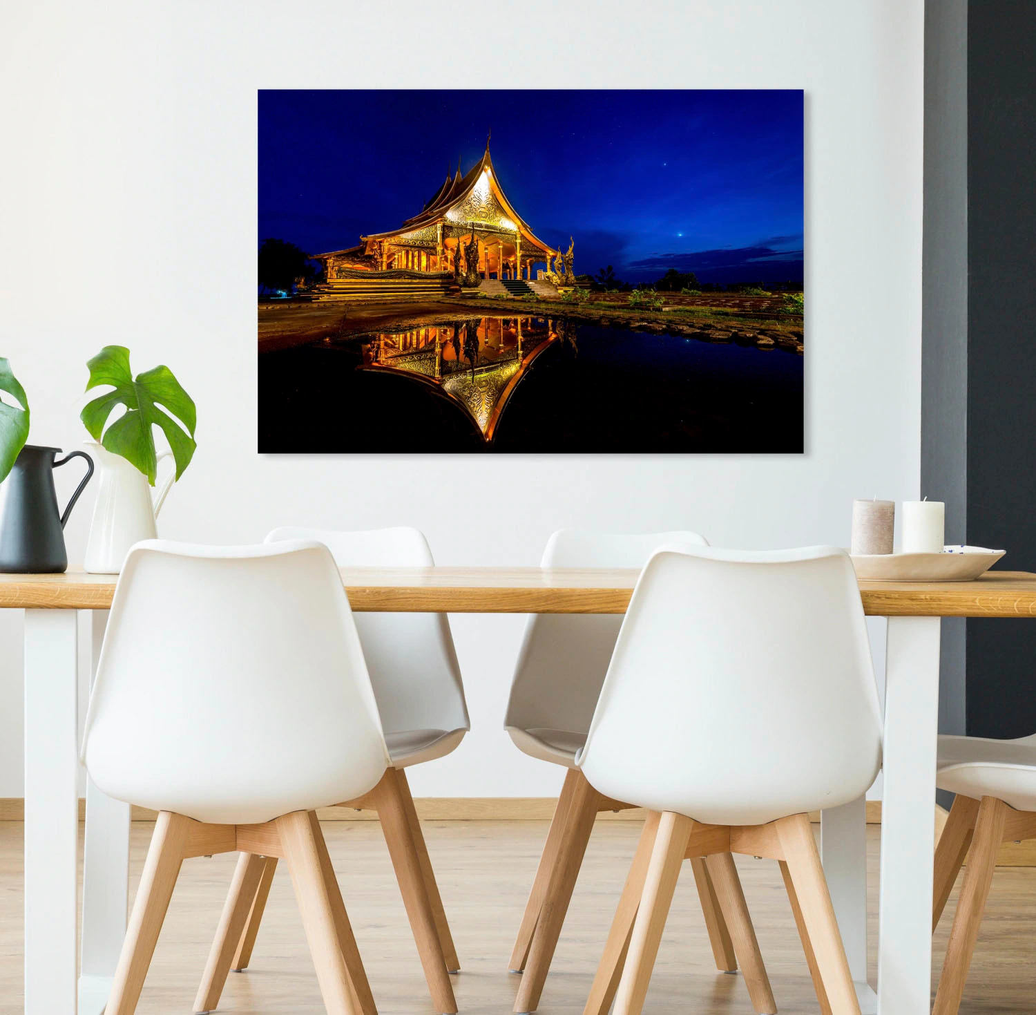 queence Acrylglasbild "Am See", Asien-Kunst-Gebäude-Buddhismus-Himmel, Fine günstig online kaufen