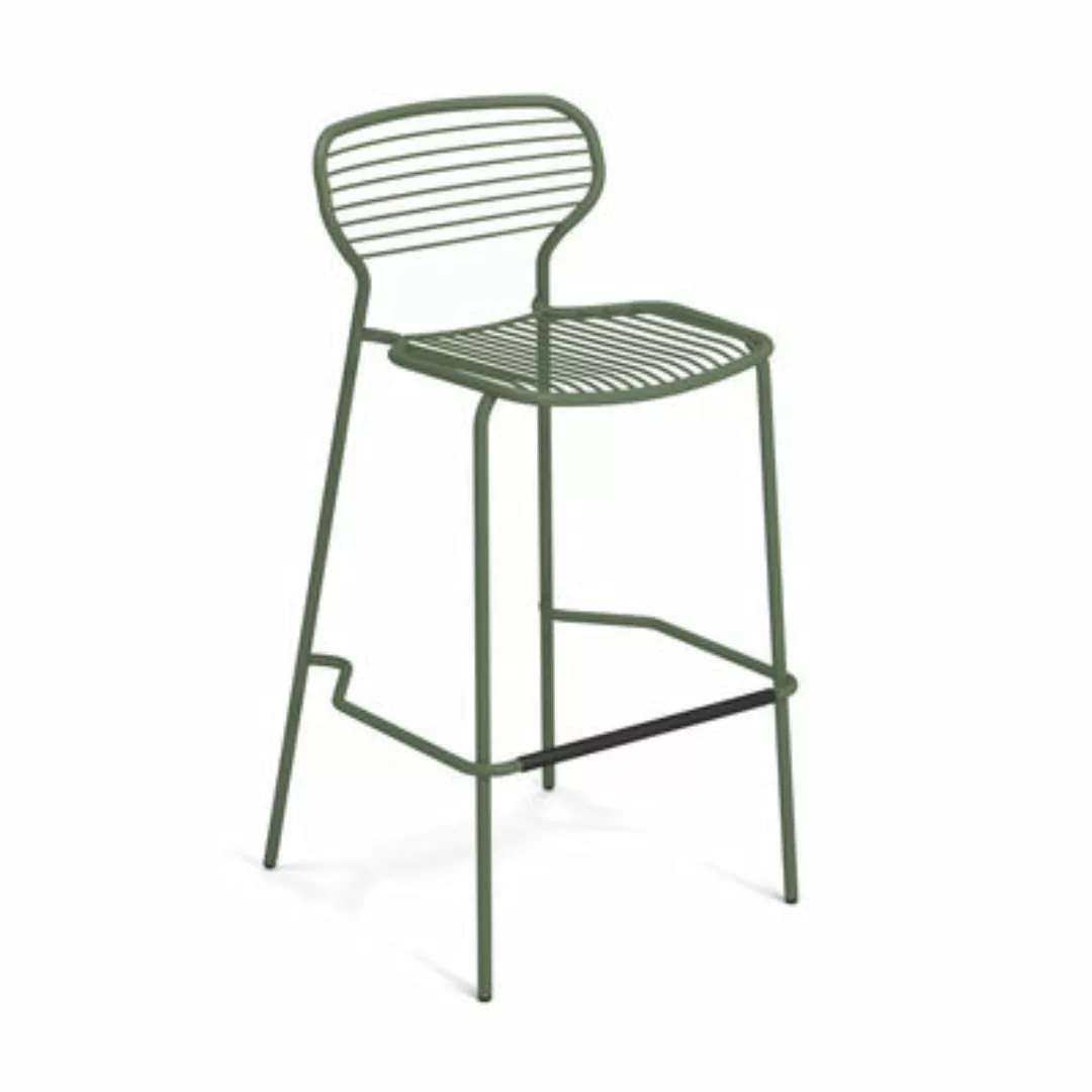 Stapelbarer Barhocker Apero metall grün / H 75 cm - Stahl - Emu - Grün günstig online kaufen