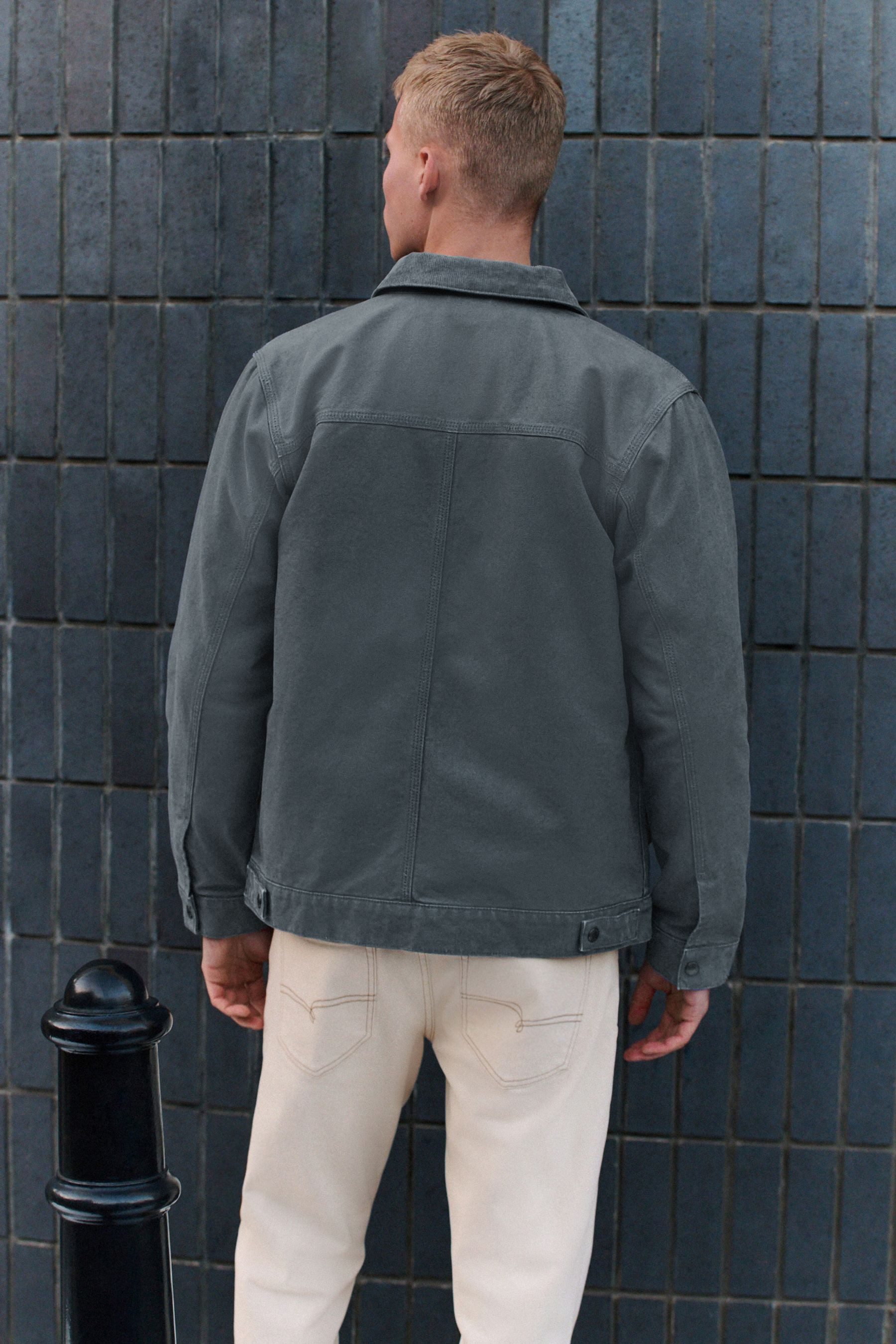Next Canvasjacke Arbeitsjacke mit Cordkragen 100 günstig online kaufen