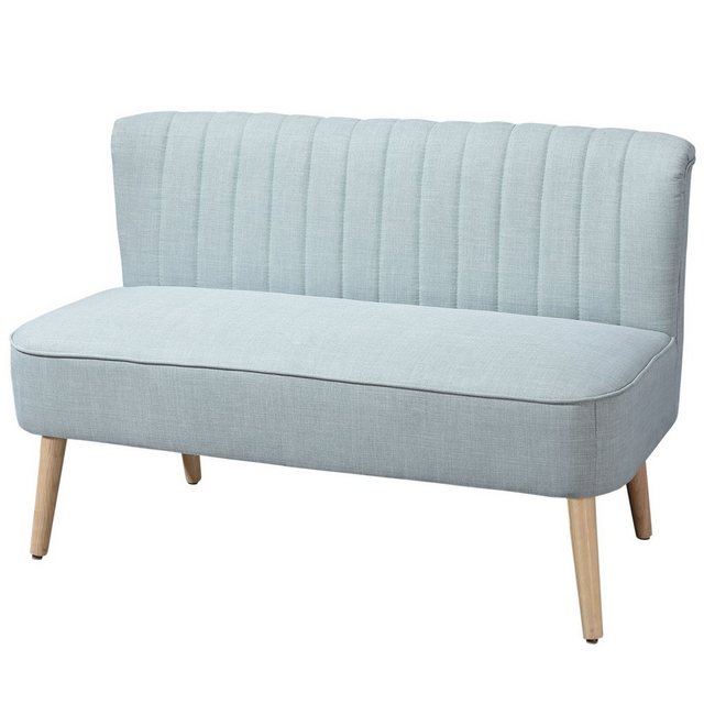 HOMCOM 2-Sitzer Zweisitzer, Loveseat mit Leinenoptik, Doppelsofa mit Holzbe günstig online kaufen