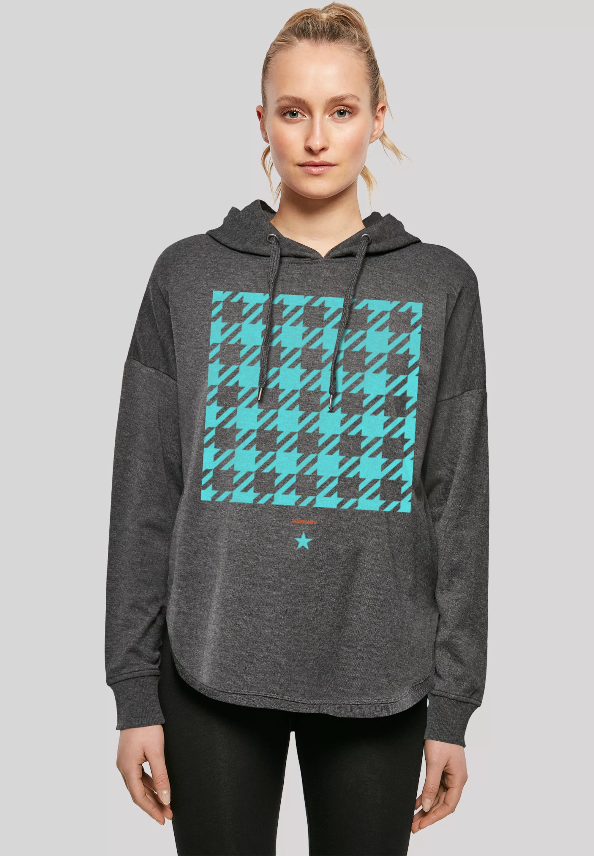 F4NT4STIC Kapuzenpullover "Hahnentritt Karo blau", Print günstig online kaufen