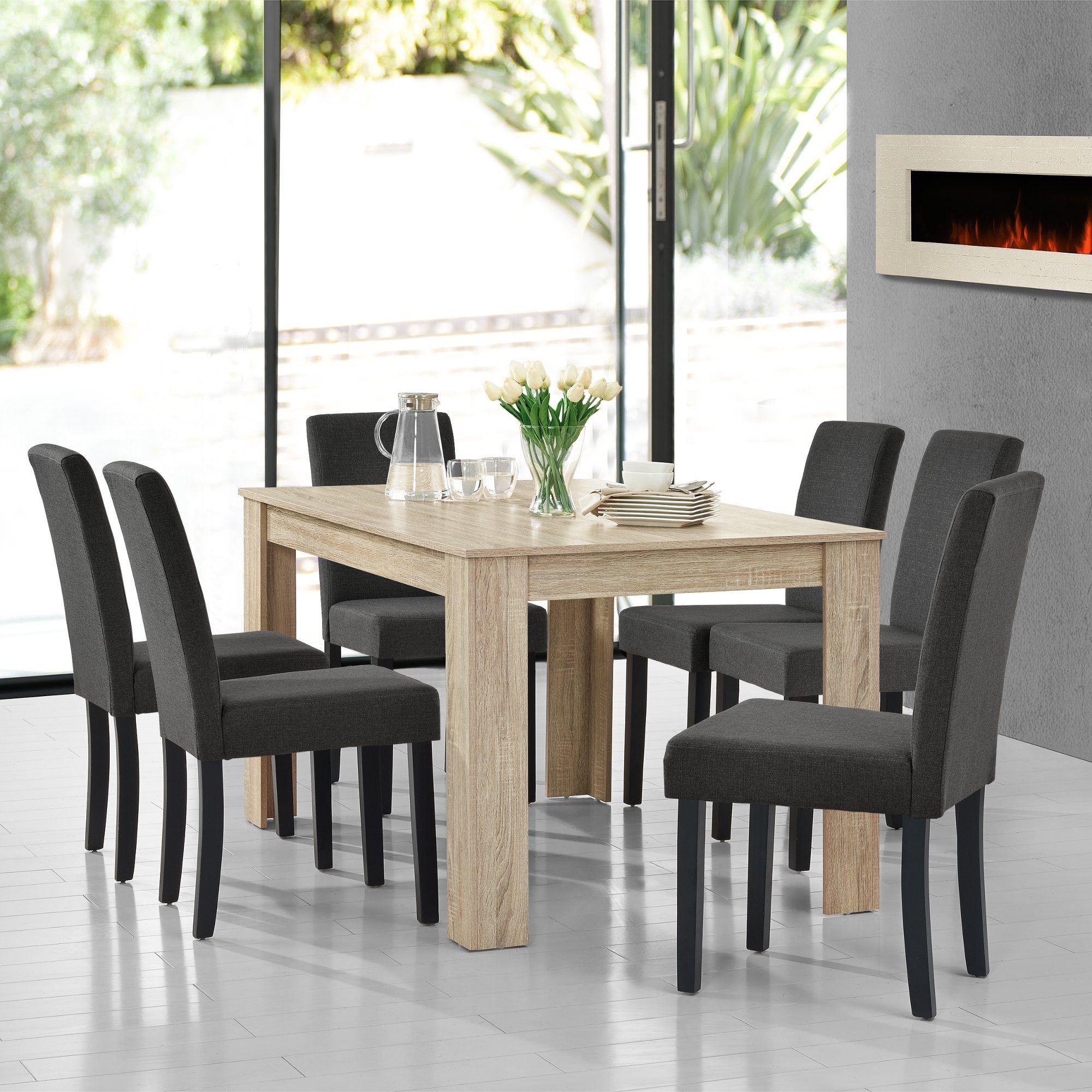 en.casa Essgruppe, (Set, 7-tlg., Esstisch mit günstig online kaufen