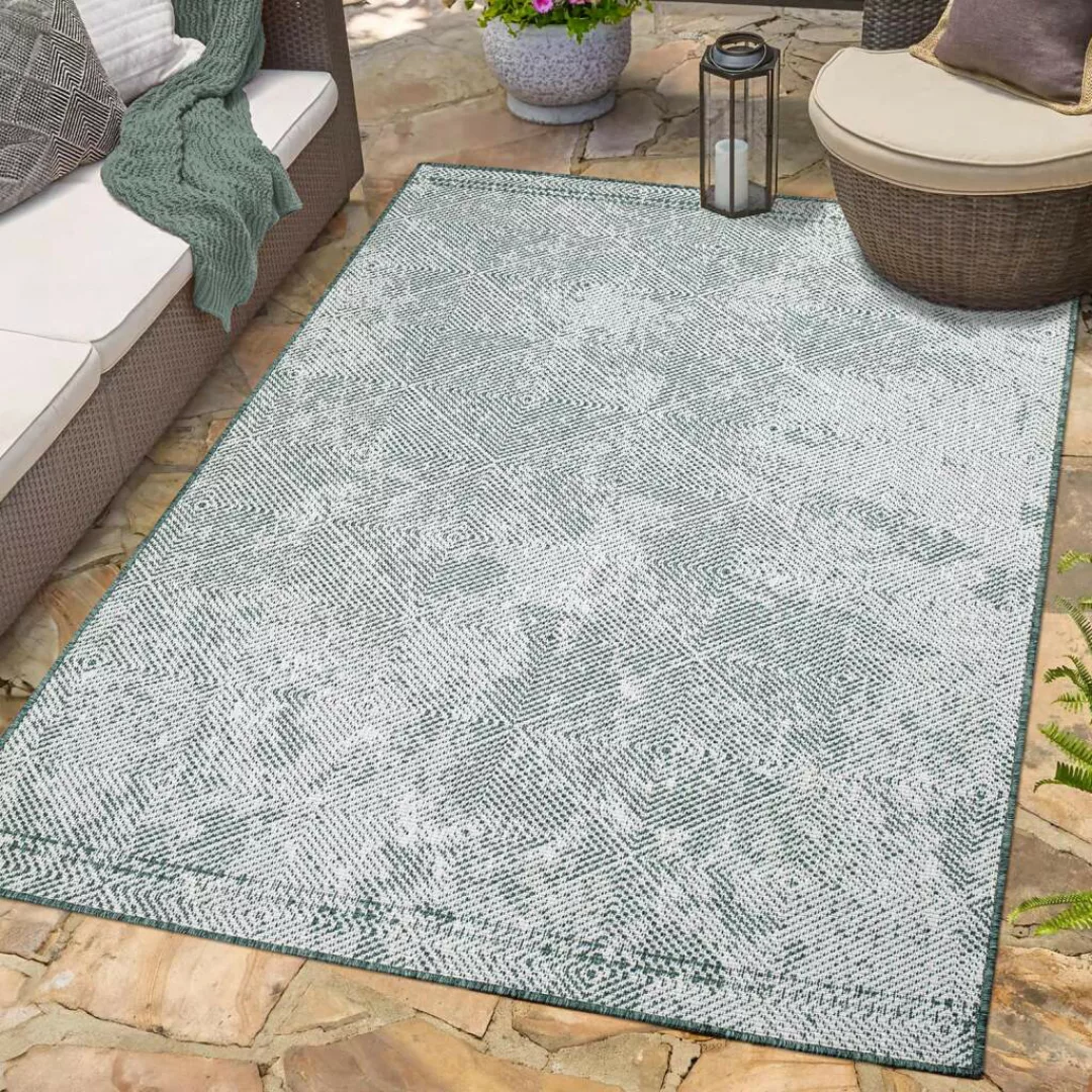 Carpet City Outdoorteppich »DUO RUG 5845«, rechteckig, Wendeteppich Wetterf günstig online kaufen