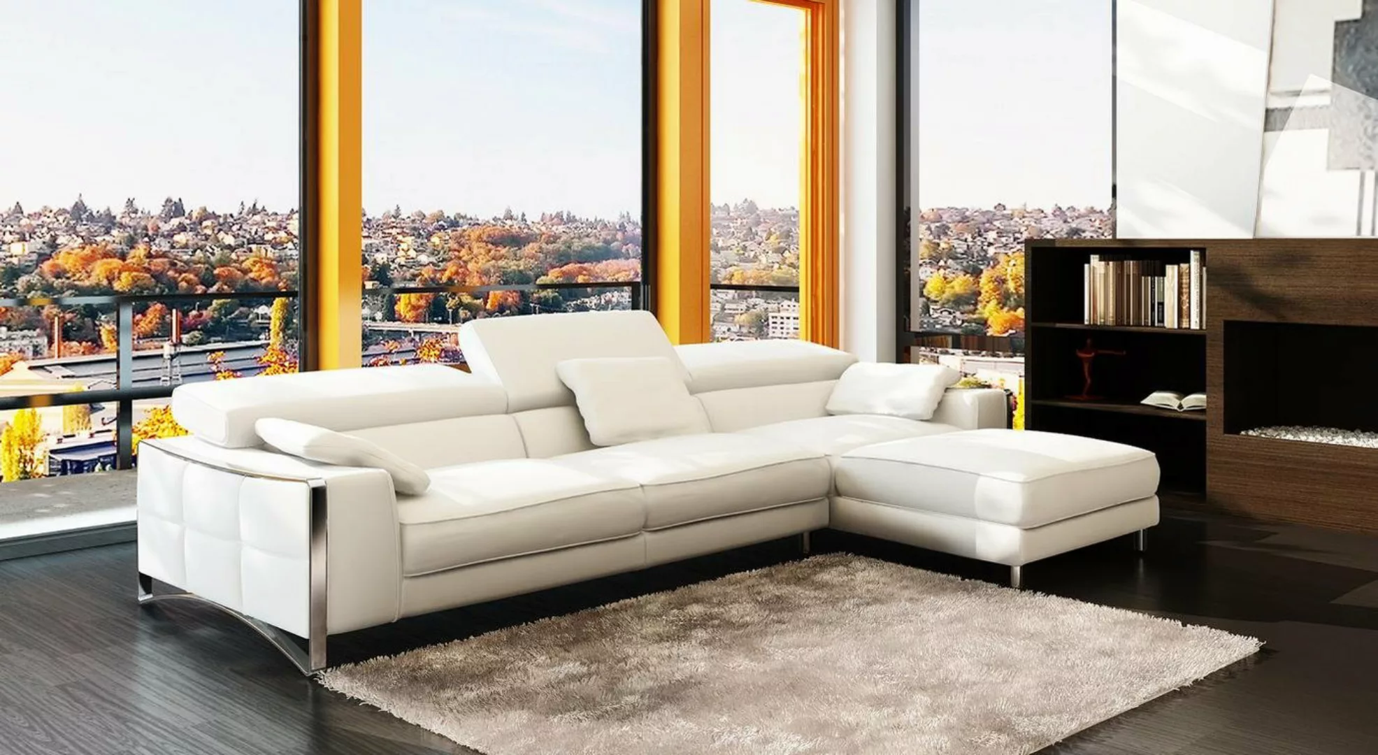 JVmoebel Ecksofa Design Ecken XXL Big Polster Eck Sofa Couch Leder Sofas Wo günstig online kaufen