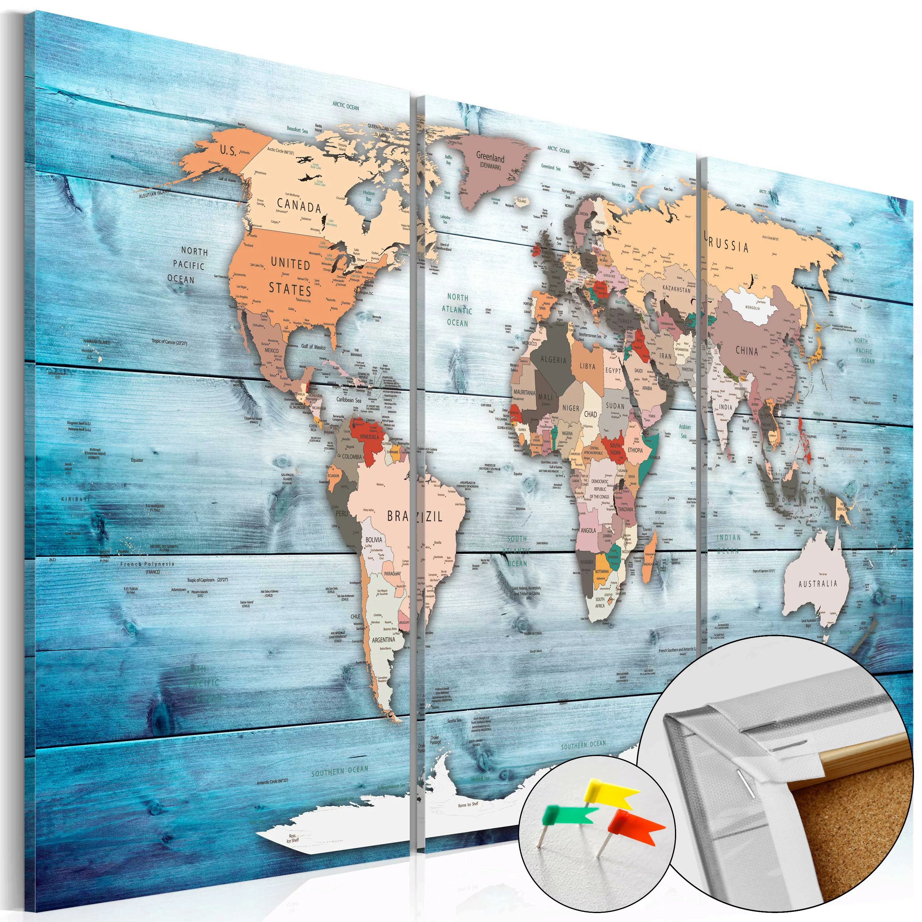 Korkbild - Sapphire Travels [cork Map] günstig online kaufen