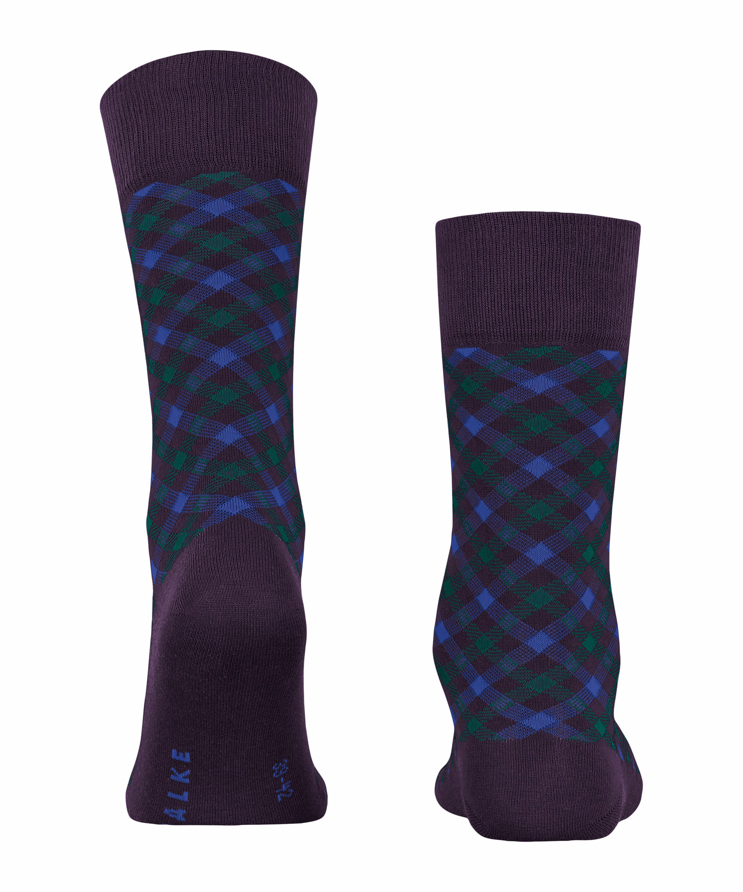 FALKE Smart Check Herren Socken, 47-50, Blau, Kariert, Baumwolle, 12487-886 günstig online kaufen