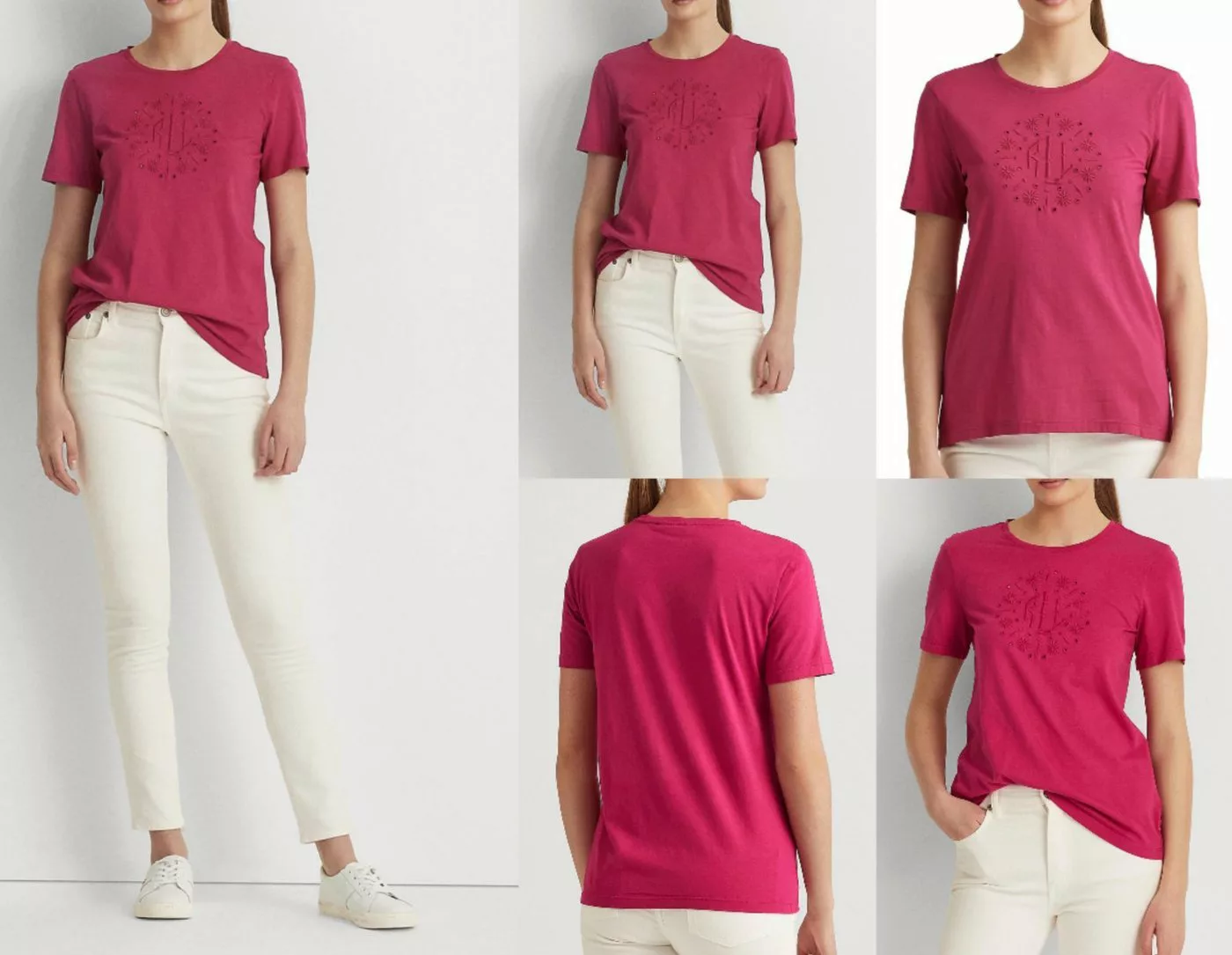 Ralph Lauren T-Shirt LAUREN RALPH LAUREN Cotton Modal Soft Top Iconic Bluse günstig online kaufen