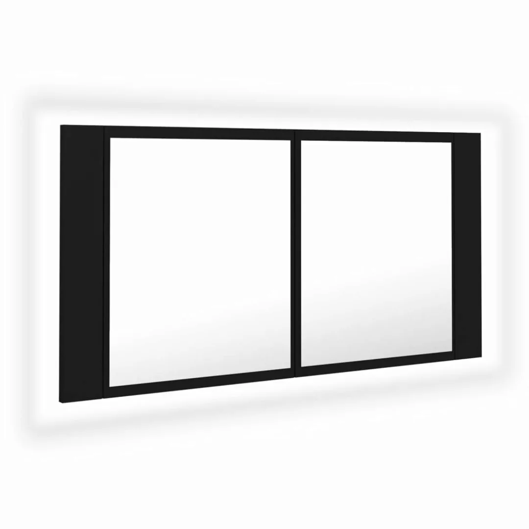 Led-bad-spiegelschrank Schwarz 90x12x45 Cm günstig online kaufen