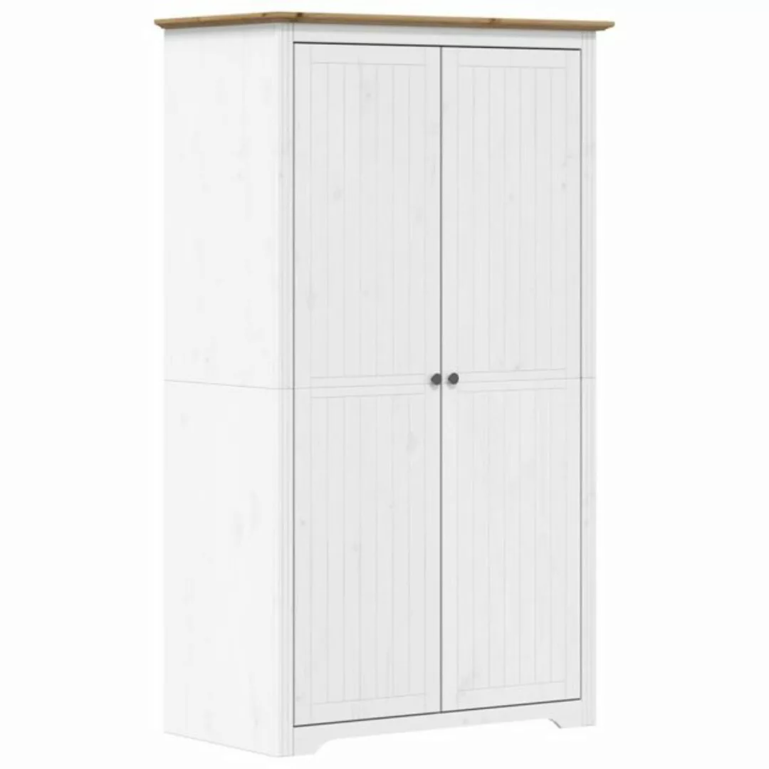 furnicato Kleiderschrank BODO Weiß und Braun 99x53,5x173 cm Kiefernholz (1- günstig online kaufen