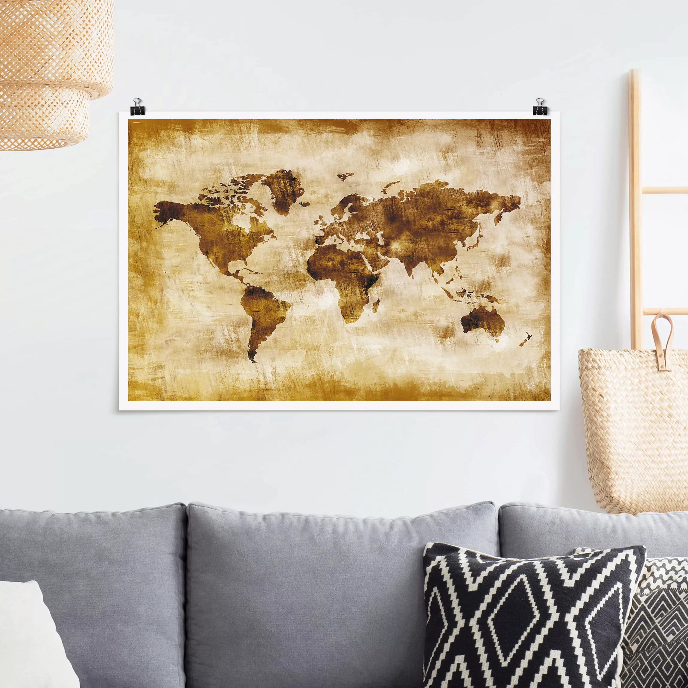 Poster Stadt-, Land- & Weltkarten - Querformat No.CG75 Map of the World günstig online kaufen