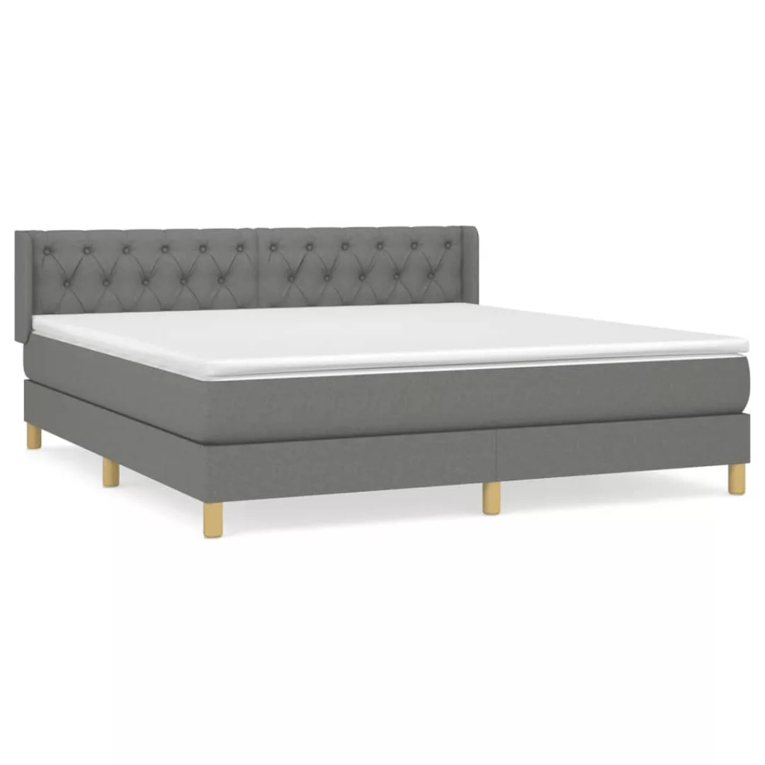 Vidaxl Boxspringbett Mit Matratze Dunkelgrau 160x200 Cm Stoff günstig online kaufen