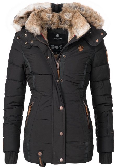 Marikoo Winterjacke Nekoo stylische Damen Steppjacke mit großer Kapuze günstig online kaufen