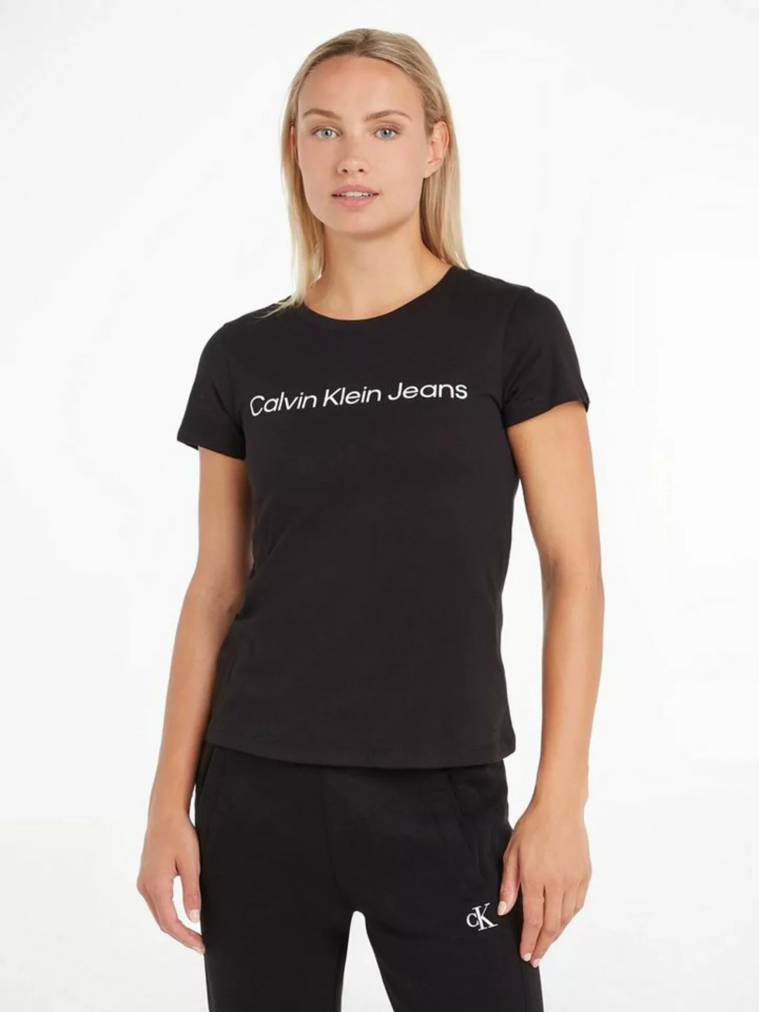 Calvin Klein Jeans T-Shirt CORE INSTIT LOGO SLIM FIT TEE mit CK-Logoschrift günstig online kaufen