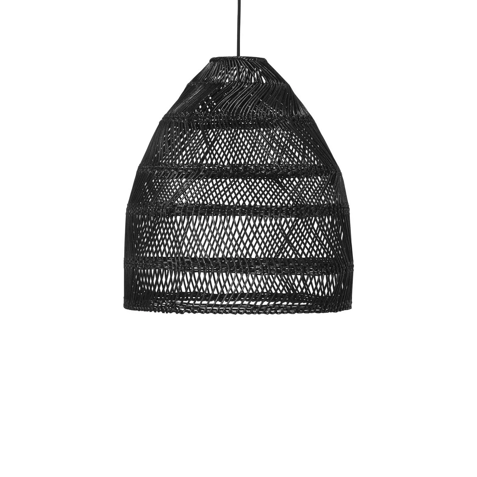 PR Home Hängelampe Maja, Rattan, schwarz, Ø 45 cm günstig online kaufen