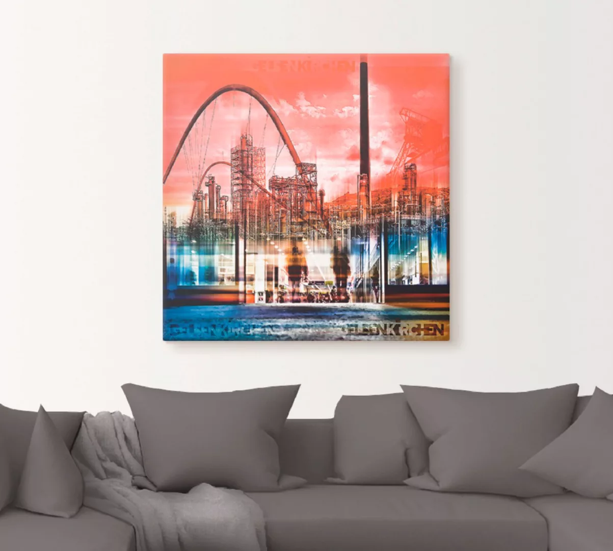 Artland Leinwandbild "Gelsenkirchen Skyline Collage 01", Deutschland, (1 St günstig online kaufen