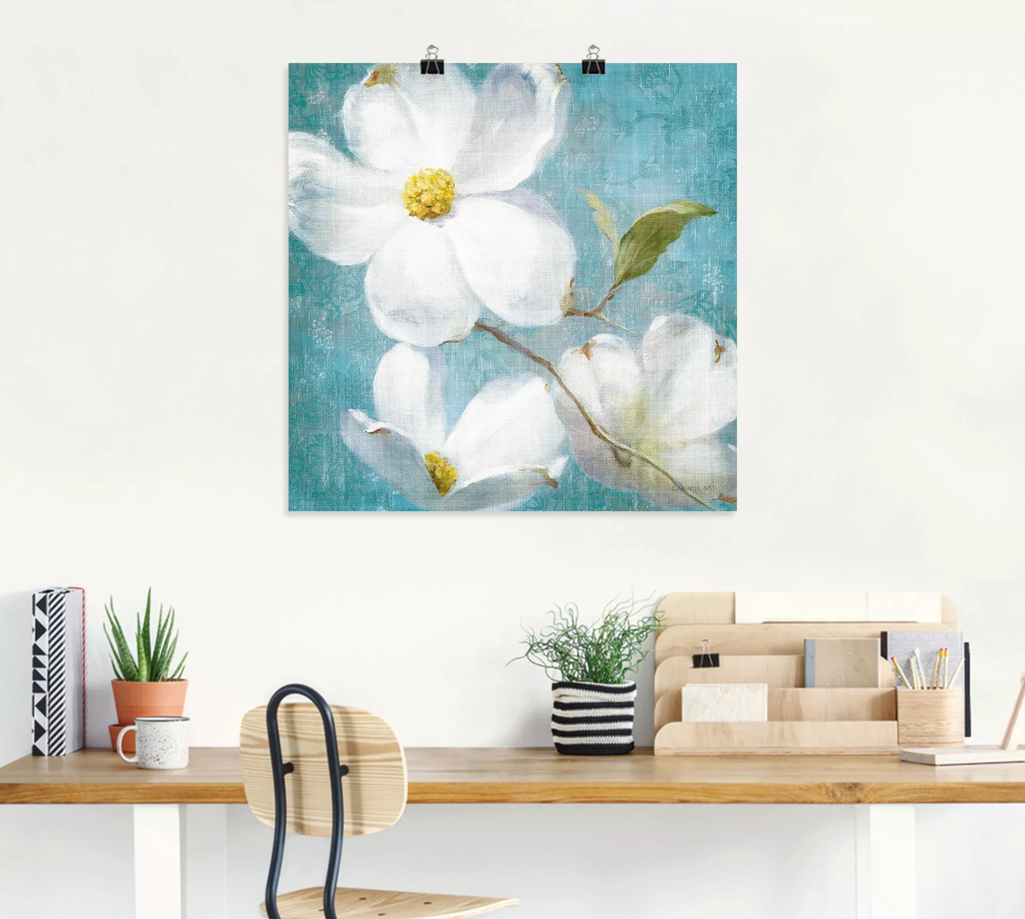 Artland Wandbild "Vintage Blüte IV", Blumen, (1 St.), als Leinwandbild, Pos günstig online kaufen