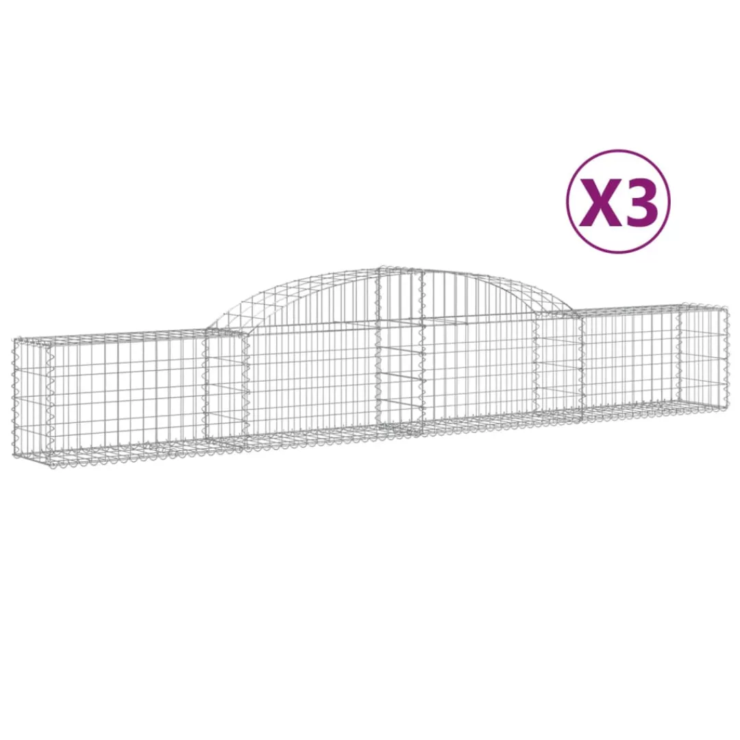 Vidaxl Gabionen Mit Hochbogen 3 Stk. 300x30x40/60 Cm Verzinktes Eisen günstig online kaufen