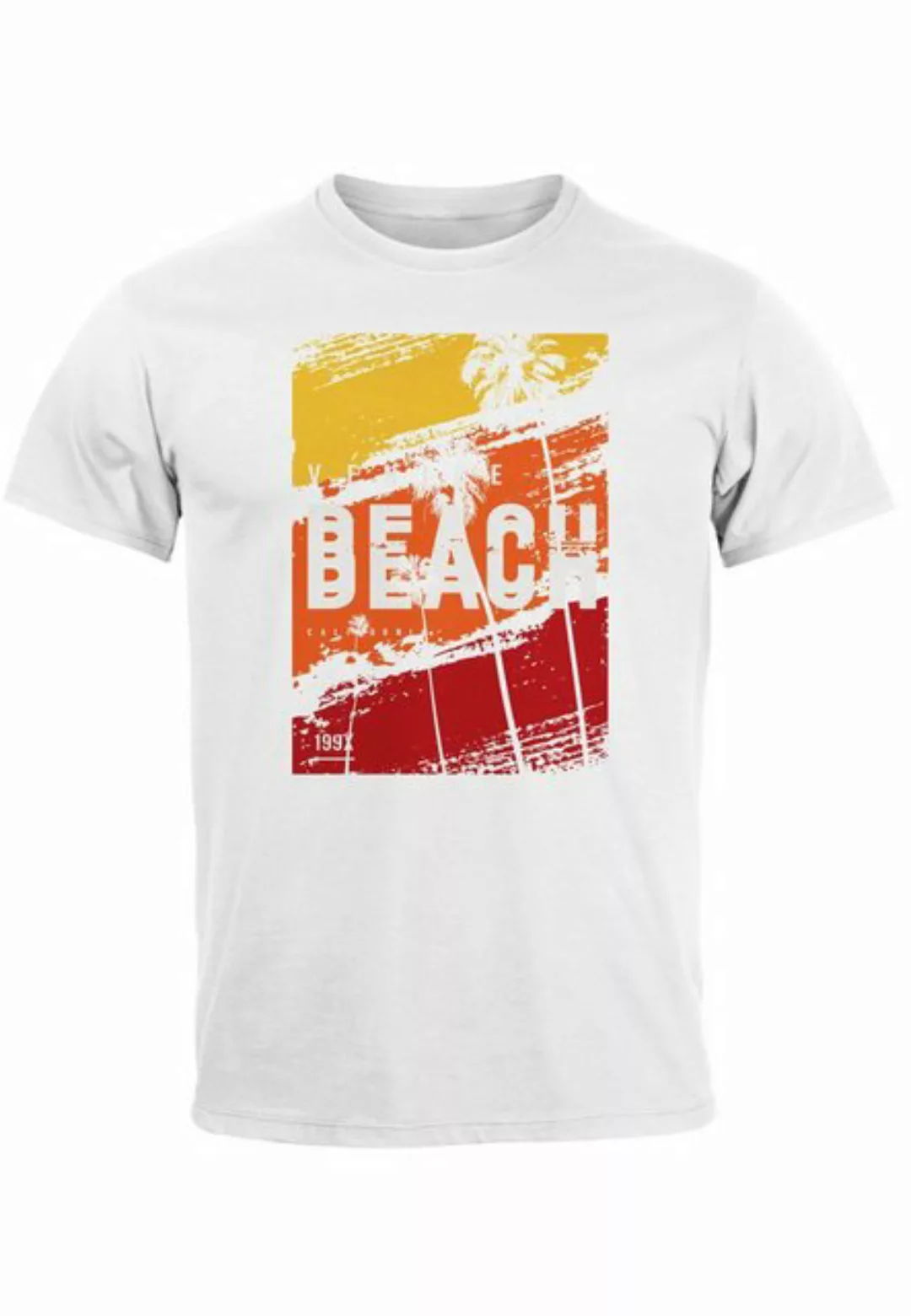 Neverless Print-Shirt Herren T-Shirt Sommer Venice Beach Surfing Motiv Aufd günstig online kaufen