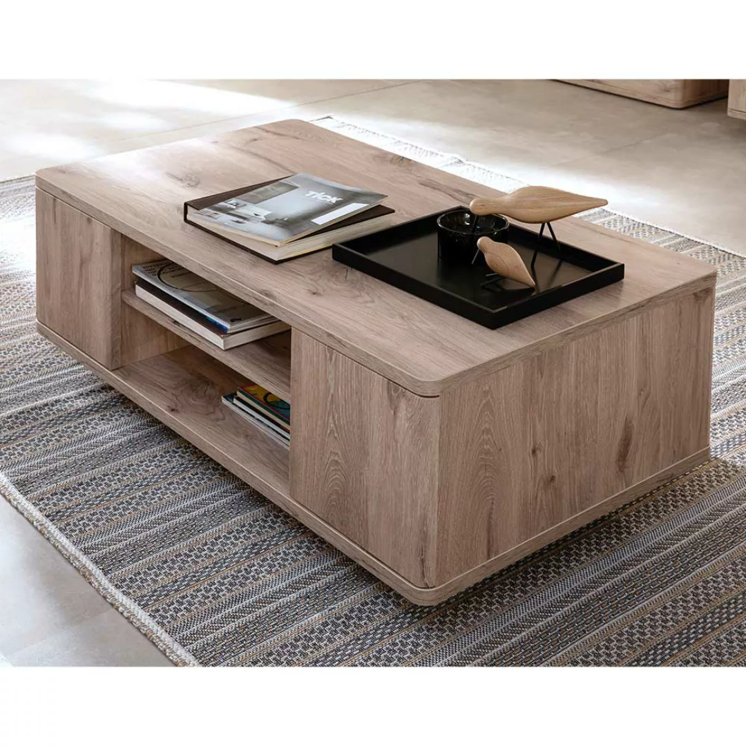 Sofa Tisch rechteckig modern in Wildeichefarben 115x42x65 cm günstig online kaufen