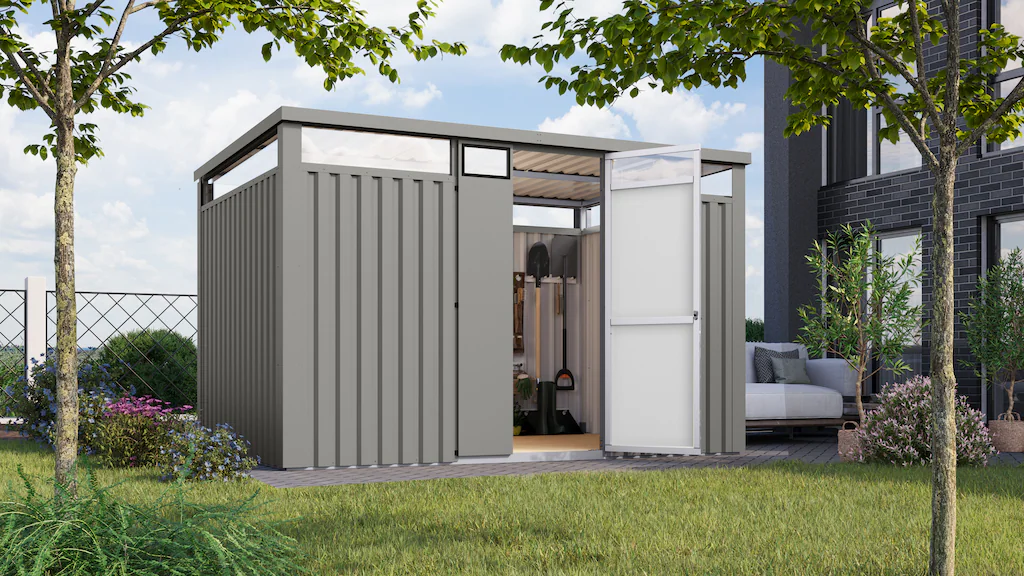 Karibu Gartenhaus "Metall mit Lichtband aus Kunststoff, Østen 3", in versch günstig online kaufen