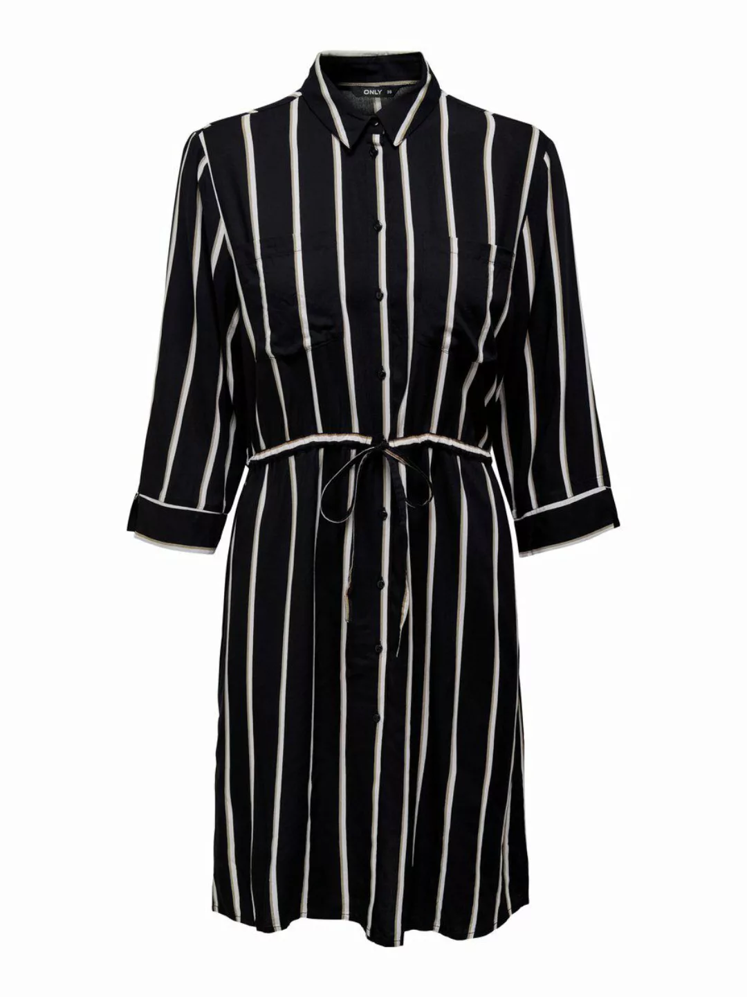 Only Tamari 3/4 Shirt Woven Kurzes Kleid 36 Black / Stripes White / Camel S günstig online kaufen