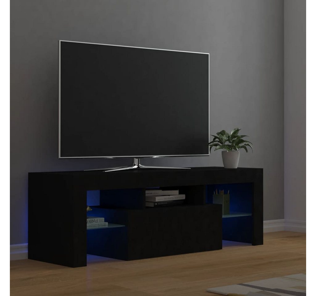 vidaXL TV-Schrank TV-Schrank mit LED Leuchten Schwarz 120x35x40 cm Lowboard günstig online kaufen