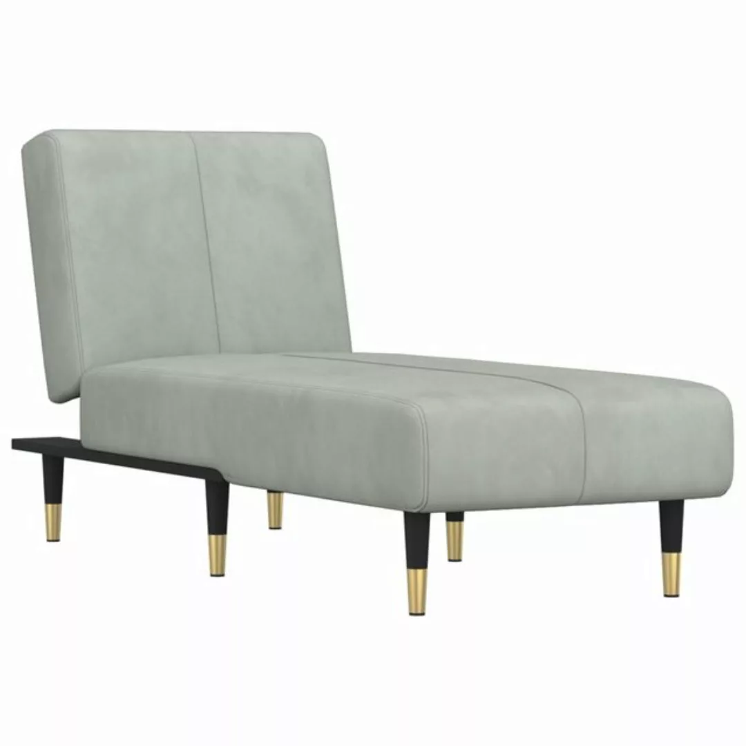 vidaXL Chaiselongue Chaiselongue Hellgrau Samt, 1 Teile günstig online kaufen