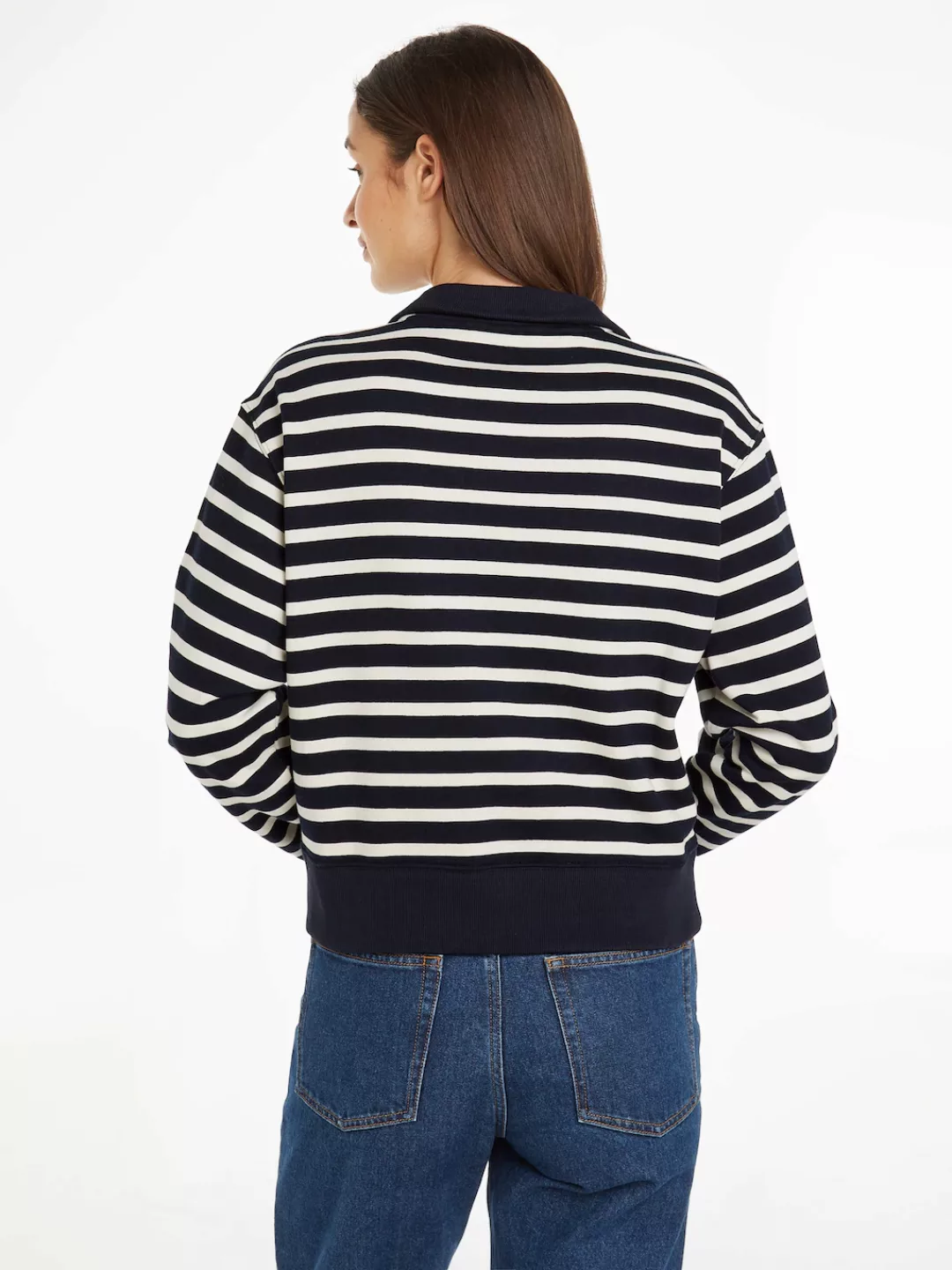Tommy Hilfiger Sweater SMD BRETON STRIPE 1/2 ZIP HWK Polokragen mit Reißver günstig online kaufen