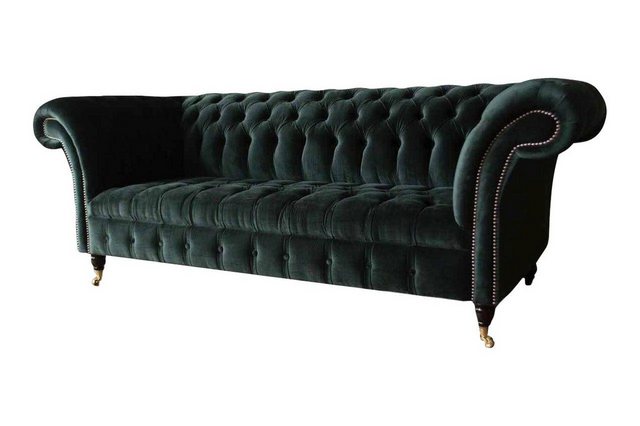 JVmoebel Sofa Chesterfield Sofa Design Couch 3 Sitzer Polster Stoff Polster günstig online kaufen