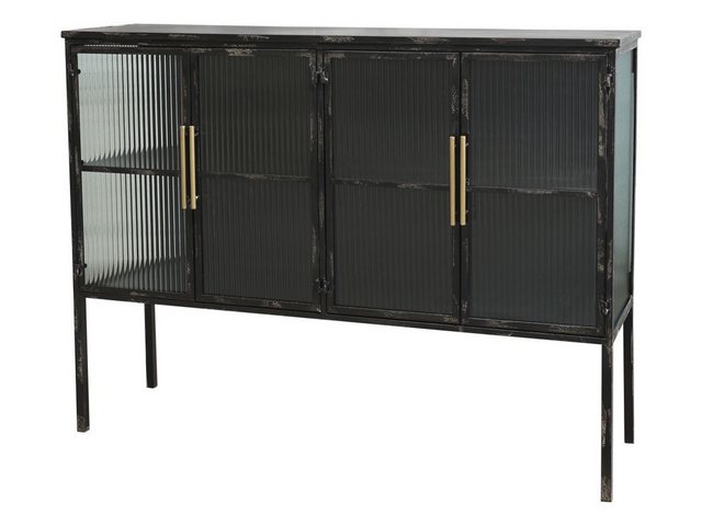 Chic Antique Glasvitrine Industrial Sideboard Vitrine Country Loft Metall u günstig online kaufen