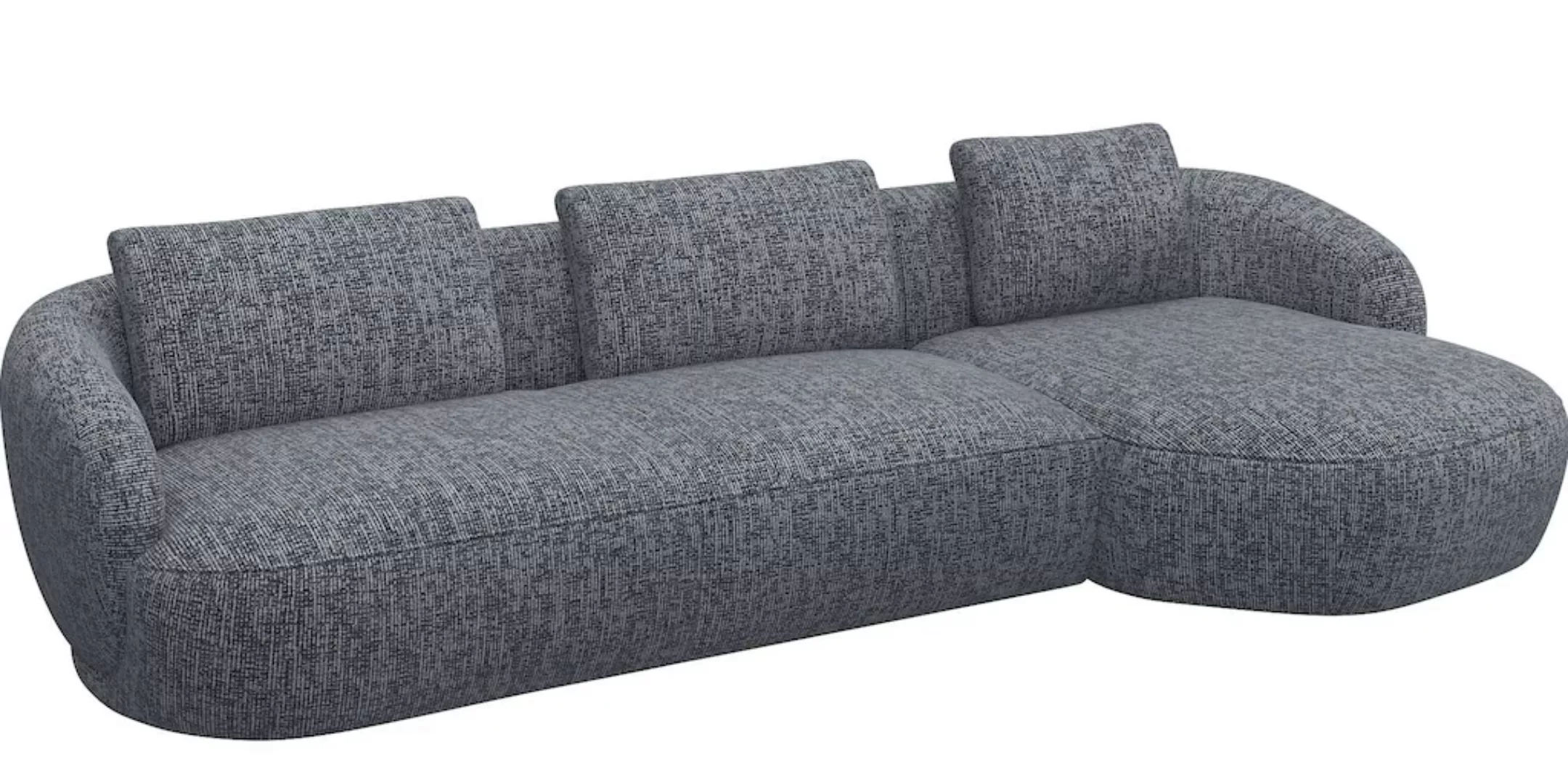 FLEXLUX Wohnlandschaft »Torino, rund, L-Form, Sofa-Ecke mit Recamiere, Long günstig online kaufen