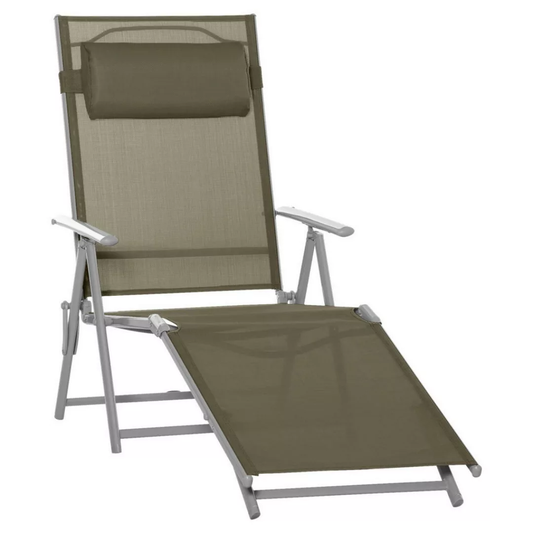 Outsunny Gartenliege grau Metall B/H/L: ca. 64x65x190 cm günstig online kaufen