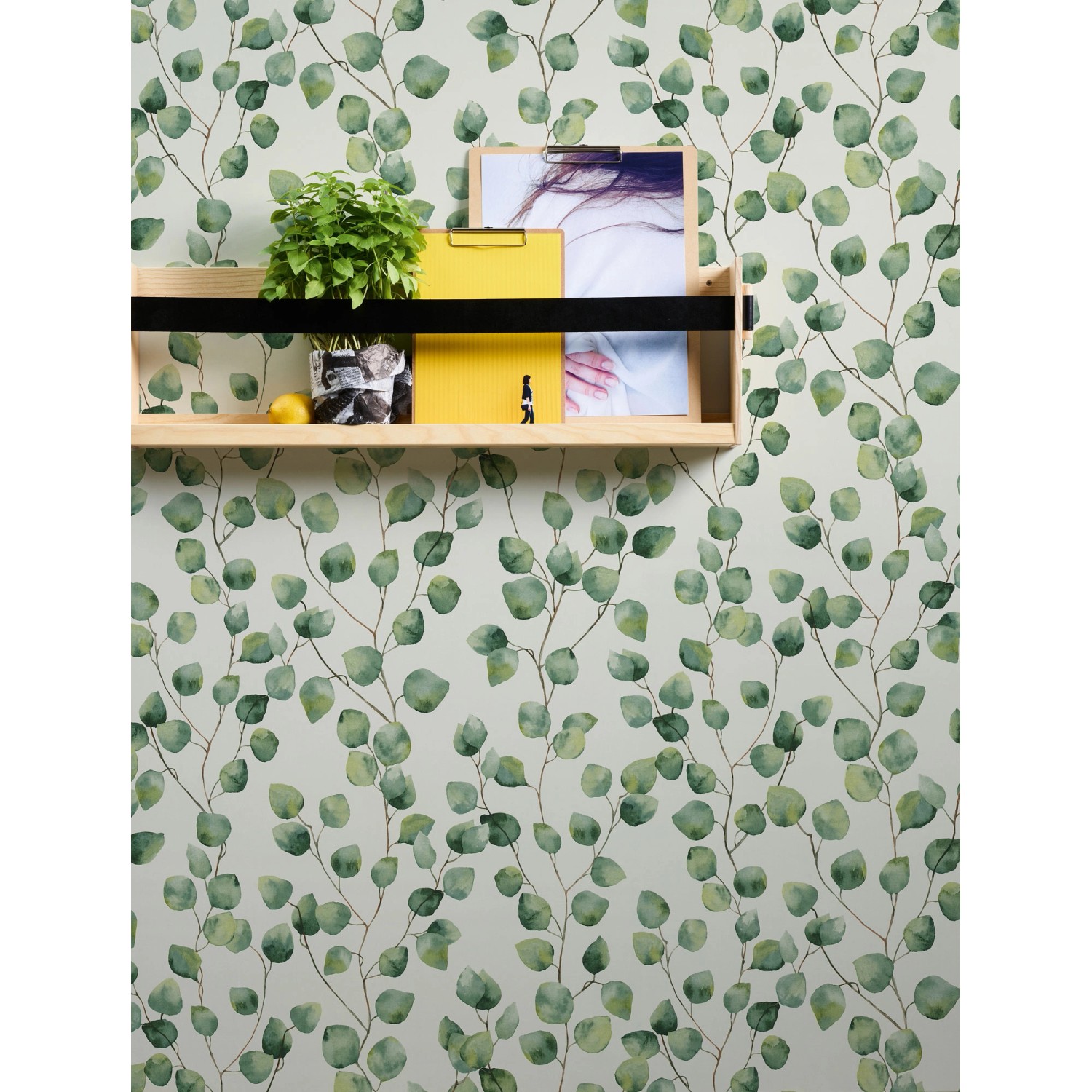 Bricoflor Blätter Tapete in Weiß und Grün Ranken Tapete mit Wasserfarben De günstig online kaufen