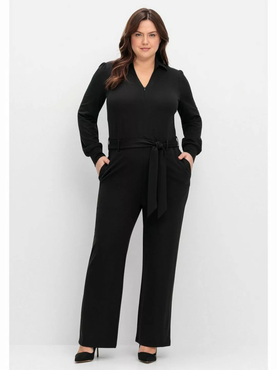 sheego by Joe Browns Jumpsuit Große Größen mit Bindegürtel und Reißverschlu günstig online kaufen