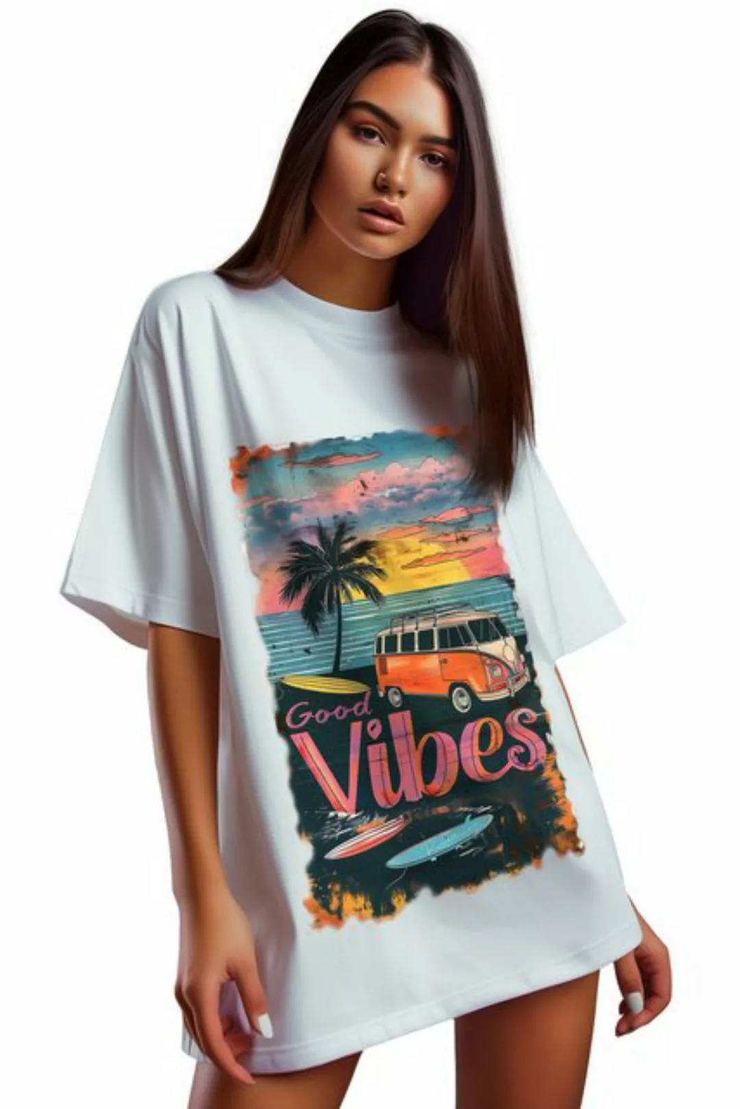 Reichstadt Print-Shirt Casual Oversize Shirt 24RSW057 Surfside Vibes L Vers günstig online kaufen