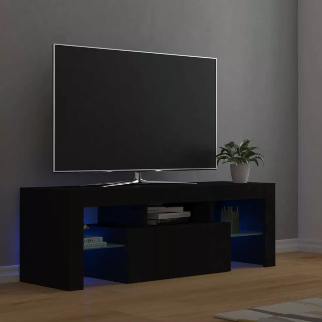 Tv-schrank Mit Led-leuchten Schwarz 120x35x40 Cm günstig online kaufen